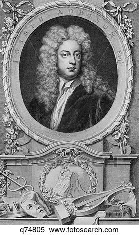Stock Photography - Engraving Portrait Joseph Addison English Essayist Poet Politician 1672-1719 . Fotosearch