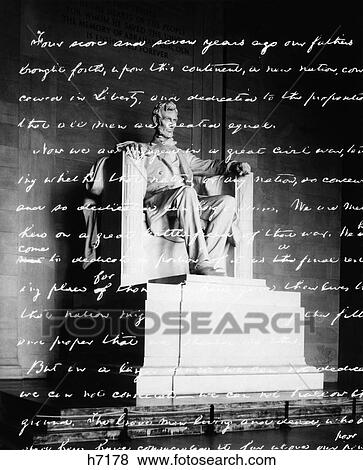 Handwritten Gettysburg Address Superimposed Over Statue At Lincoln Memorial View Large Photo Image Stock Photo - Handwritten Gettysburg Address Superimposed Over Statue At Lincoln Memorial . Fotosearch