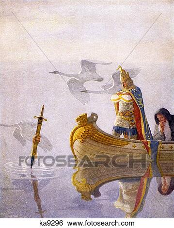 King Arthur Sword Of Power Excalibur In Lake By N. C. Wyeth From A Boy? S King Arthu View Large Photo Image Stock Photograph - King Arthur Sword Of Power Excalibur In Lake By N. C. Wyeth From A Boy? S King Arthu. Fotosearch