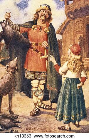 Download Medieval Viking Father Returning From Hunt Is Greeted By ...