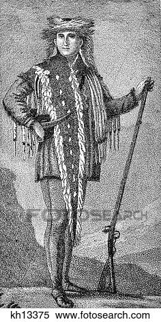 Meriwether Lewis Standing Portrait 1800S From Saint-Memin Watercolor Wearing Fringed Outfit Holding Rifle View Large Photo Image Stock Photography - Meriwether Lewis Standing Portrait 1800S From Saint-Memin Watercolor Wearing Fringed Outfit Holding Rifle . Fotosearch