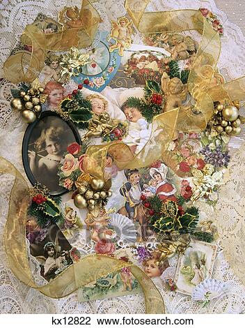 Old Fashioned Cards And Ornaments View Large Photo Image Stock Image - Old Fashioned Cards And Ornaments . Fotosearch