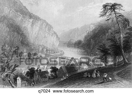 Stock Photo of 1800S View Of Harper'S Ferry West Virginia Circ 1838 ...