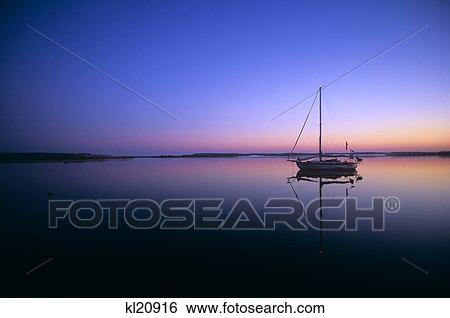 Sailboat At Dawn On Calm Water Campbell Creek Northern California Usa View Large Photo Image Stock Photograph - Sailboat At Dawn On Calm Water Campbell Creek Northern California Usa. Fotosearch