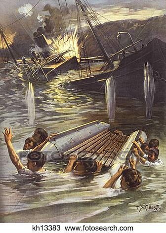 Spanish American War Merrimac Explodes A Failed Attempt To Block Entrance To Santiago Harbor June 1898  View Large Photo Image Stock Image - Spanish American War Merrimac Explodes A Failed Attempt To Block Entrance To Santiago Harbor June 1898 . Fotosearch