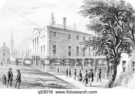 1700S 1790S Wall Street New York CityTrinity Church At End Of Street FederalHall & Tree Under Which Stock Exchange Met View Large Photo Image Stock Photo - 1700S 1790S Wall Street New York CityTrinity Church At End Of Street FederalHall & Tree Under Which Stock Exchange Met. Fotosearch