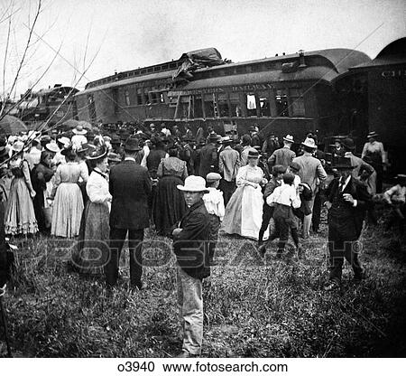 1890S Turn Of Century Crowd Of People Gathered At Scene Of Railroad Train Accident Crash View Large Photo Image Stock Image - 1890S Turn Of Century Crowd Of People Gathered At Scene Of Railroad Train Accident Crash . Fotosearch