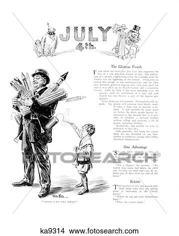 1900S Illustration Fourth Of July Boy Lighting Firework In Man'S Pocket Carrying Bundle Of Fireworks View Large Photo Image Picture - 1900S Illustration Fourth Of July Boy Lighting Firework In Man'S Pocket Carrying Bundle Of Fireworks. Fotosearch