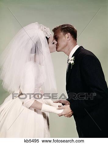 1960S Bride And Groom Kissing View Large Photo Image Stock Photography - 1960S Bride And Groom Kissing . Fotosearch