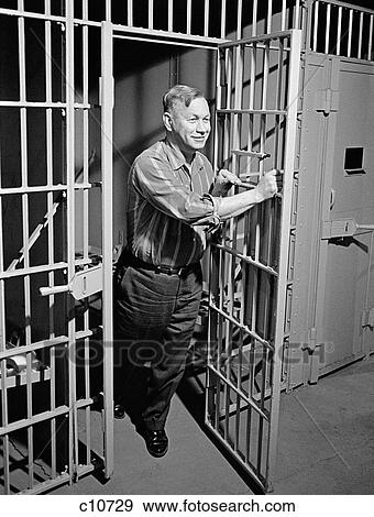 1960S Smiling Middle Aged Man Prisoner Convict Walking Out Being