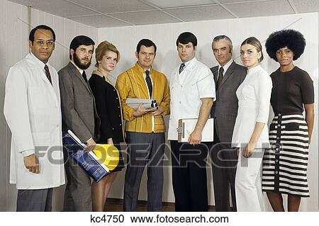 1970S 8 Standing Business & Occupation Professionals Doctor Dentist Engineer Secretary Nurse Businessman View Large Photo Image Stock Image - 1970S 8 Standing Business & Occupation Professionals Doctor Dentist Engineer Secretary Nurse Businessman . Fotosearch