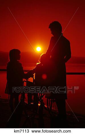 Stock Image - 1980S Child In Wheelchair - Mother & Sister . Fotosearch
