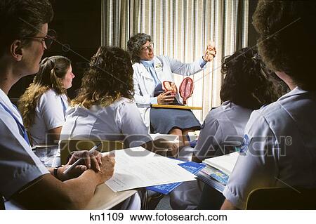 1980S Female Students In Nursing Class View Large Photo Image Stock Photo - 1980S Female Students In Nursing Class . Fotosearch