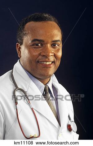 1990S Doctor With Stethoscope Around His Neck View Large Photo Image Stock Photo - 1990S Doctor With Stethoscope Around His Neck . Fotosearch