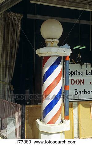 Stock Image - Barber Pole Spring Lake New Jersey Usa. Fotosearch