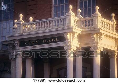 Stock Image - City Hall Gloucester Massachusetts Usa. Fotosearch
