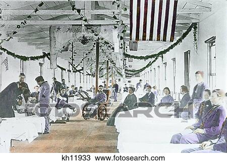 Civil War Era Photograph 1861 To 1865 Interior Of Union Army Hospital With Patients And Medical Staff View Large Photo Image Stock Image - Civil War Era Photograph 1861 To 1865 Interior Of Union Army Hospital With Patients And Medical Staff. Fotosearch