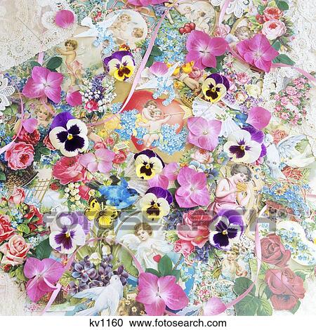 Nostalgic Valentine Still Life With Flowers And Old-Fashioned Cards View Large Photo Image Stock Image - Nostalgic Valentine Still Life With Flowers And Old-Fashioned Cards . Fotosearch