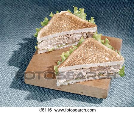 Tuna Fish Salad Sandwich Lettuce Toast On Cutting Board View Large Photo Image Stock Photograph - Tuna Fish Salad Sandwich Lettuce Toast On Cutting Board . Fotosearch