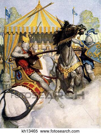 1200S Two Jousting Medieval Knights From The Boy'S King Arthur Sir Mador Jousting By N. C. Wyeth View Large Photo Image Stock Photography - 1200S Two Jousting Medieval Knights From The Boy'S King Arthur Sir Mador Jousting By N. C. Wyeth. Fotosearch