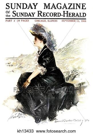1900S September 13 1908 Sunday Magazine Portrait Of Woman Sitting On Rock By Ocean Wearing Black Dress Decorated Hat View Large Photo Image Stock Image - 1900S September 13 1908 Sunday Magazine Portrait Of Woman Sitting On Rock By Ocean Wearing Black Dress Decorated Hat. Fotosearch