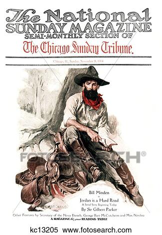 1910S 1914 Sunday Magazine Chicago Cowboy Sitting Under Tree With Saddle Reading Book Bible View Large Photo Image Stock Photography - 1910S 1914 Sunday Magazine Chicago Cowboy Sitting Under Tree With Saddle Reading Book Bible. Fotosearch