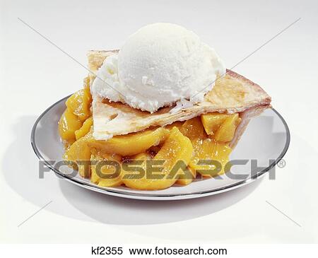 1950S 1960S Slice Of Peach Pie Ala Mode With Vanilla Ice Cream View Large Photo Image Stock Photography - 1950S 1960S Slice Of Peach Pie Ala Mode With Vanilla Ice Cream. Fotosearch