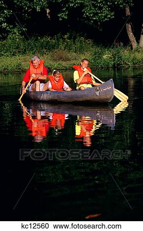 Family Canoeing Not Available For Pocono Resort Usages View Large Photo Image Stock Image - Family Canoeing Not Available For Pocono Resort Usages. Fotosearch