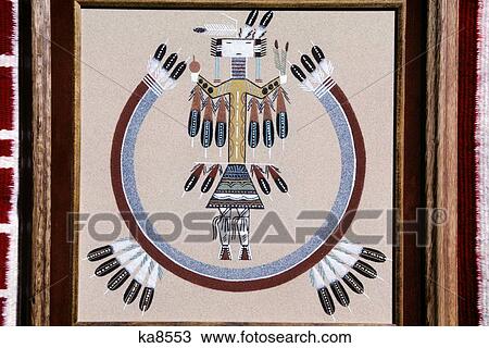 Stock Image - Navajo Sand Painting . Fotosearch