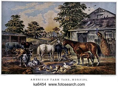 1850S American Farmyard Morning - currier & ives ™ ™ Lithograph - 1857 View Large Photo Image Picture - 1850S American Farmyard Morning - currier & ives ™ ™ Lithograph - 1857. Fotosearch