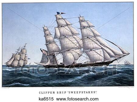1850S Clipper Ship Sweepstakes - Painting By F F Palmer - currier & ives ™ ™ Lithograph - 1855 View Large Photo Image Stock Photography - 1850S Clipper Ship Sweepstakes - Painting By F F Palmer - currier & ives ™ ™ Lithograph - 1855. Fotosearch
