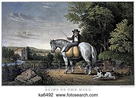 1850S Going To The Mill - currier & ives ™ ™ Lithograph - 1859 View Large Photo Image Stock Image - 1850S Going To The Mill - currier & ives ™ ™ Lithograph - 1859. Fotosearch