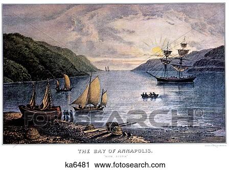 1850S The Bay Of Annapolis - Nova Scotia - currier & ives ™ ™ Lithograph - 1856 View Large Photo Image Stock Image - 1850S The Bay Of Annapolis - Nova Scotia - currier & ives ™ ™ Lithograph - 1856. Fotosearch