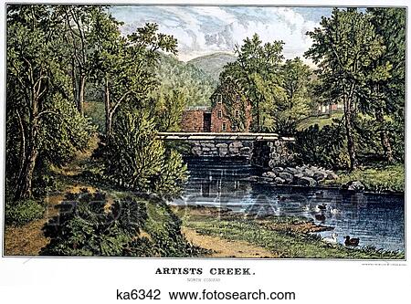 1860S Artists Creek - North Conway Nh Rustic Woodland Scene - currier & ives ™ ™ Lithograph - 1860 View Large Photo Image Stock Image - 1860S Artists Creek - North Conway Nh Rustic Woodland Scene - currier & ives ™ ™ Lithograph - 1860. Fotosearch