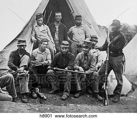 1860S Group Of Nine Union Soldiers Seated In Front Of Tent Holding Rifles Looking At Camera View Large Photo Image Stock Image - 1860S Group Of Nine Union Soldiers Seated In Front Of Tent Holding Rifles Looking At Camera. Fotosearch