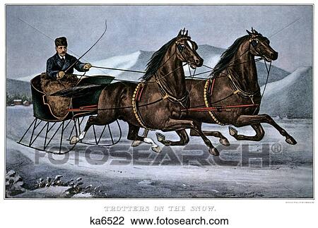 1860S Trotters On The Snow - currier & ives ™ ™ Lithograph - 1860 View Large Photo Image Stock Image - 1860S Trotters On The Snow - currier & ives ™ ™ Lithograph - 1860. Fotosearch