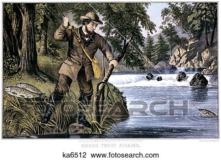 1870S Brook Trout Fishing - currier & ives ™ ™ Lithograph - 1879 View Large Photo Image Stock Image - 1870S Brook Trout Fishing - currier & ives ™ ™ Lithograph - 1879. Fotosearch
