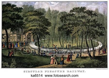 1880S Circular Pleasure Railway - currier & ives ™ ™ Lithograph View Large Photo Image Picture - 1880S Circular Pleasure Railway - currier & ives ™ ™ Lithograph. Fotosearch