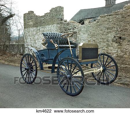 1900S 1910S Antique Horseless Carriage Blue With Wood Spoke Wagon Wheels View Large Photo Image Stock Image - 1900S 1910S Antique Horseless Carriage Blue With Wood Spoke Wagon Wheels. Fotosearch