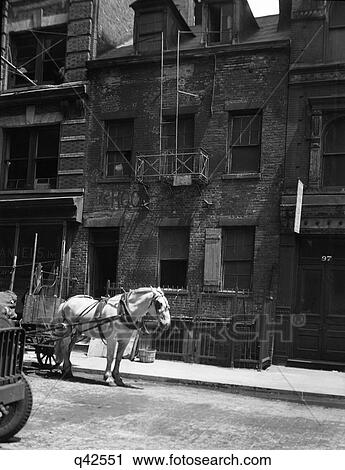 1920S Horse & Wagon In Front Of Old Building Once Home Of President Monroe Now A Junk Business Crosby Street New York City Usa View Large Photo Image Stock Image - 1920S Horse & Wagon In Front Of Old Building Once Home Of President Monroe Now A Junk Business Crosby Street New York City Usa. Fotosearch
