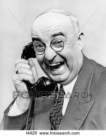 1930S Senior Man With Pince Nez Eyeglasses And Bad Teeth Laughing Talking On Telephone Looking At Camera View Large Photo Image Stock Photo - 1930S Senior Man With Pince Nez Eyeglasses And Bad Teeth Laughing Talking On Telephone Looking At Camera. Fotosearch