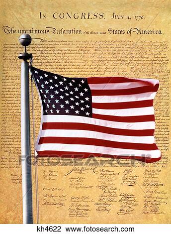 Composite Of The American Flag And The Declaration Of Independence July 4 1776 View Large Photo Image Stock Image - Composite Of The American Flag And The Declaration Of Independence July 4 1776 . Fotosearch