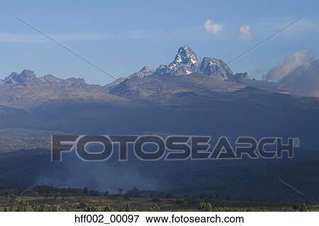 Stock Photo - Mt. Kenya From Lewa Downs Africa. Fotosearch