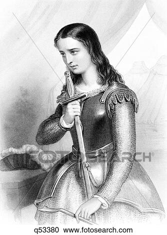 1400s Joan Of Arc Jeanne D Arc Maid Of Orleans French Military Leader Heroine Siege Of Orleans 1429 Shown With Sword And Armor Stock Image Q Fotosearch