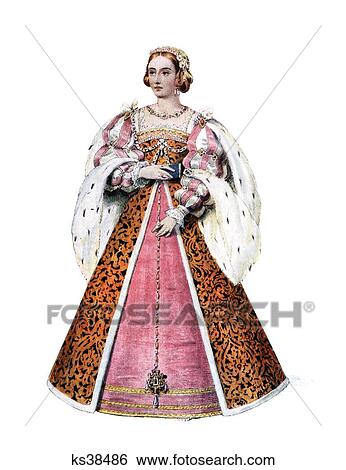 1500 1529 Standing Portrait Eleanor Of Austria Queen Consort Of France Wearing Gown Trimmed With Ermine View Large Photo Image Stock Photograph - 1500 1529 Standing Portrait Eleanor Of Austria Queen Consort Of France Wearing Gown Trimmed With Ermine . Fotosearch