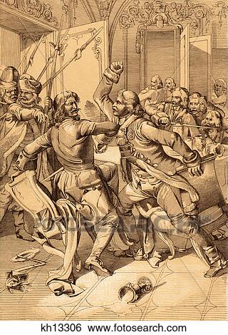 1600s 1697 ASSASSINATION ATTEMPT PETER THE GREAT OF RUSSIA HE STRUGGLES WITH STRELTSY TROOPS AS HIS GUARDS ENTER View Large Photo Image Stock Photograph - 1600s 1697 ASSASSINATION ATTEMPT PETER THE GREAT OF RUSSIA HE STRUGGLES WITH STRELTSY TROOPS AS HIS GUARDS ENTER. Fotosearch