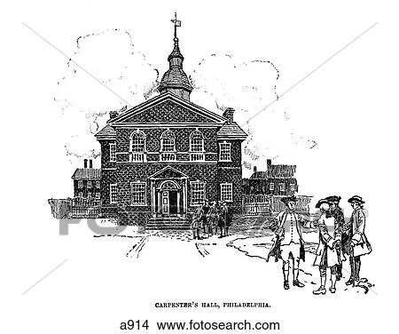 1700S 1770S Engraving Of Carpenters Hall Philadelphia Pennsylvania In 1790 View Large Photo Image Picture - 1700S 1770S Engraving Of Carpenters Hall Philadelphia Pennsylvania In 1790 . Fotosearch