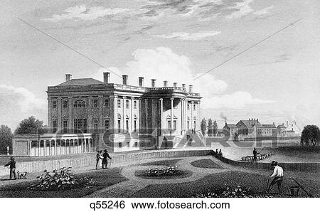 1800s 1835 SOUTHWEST VIEW OF THE SOUTH PORTICO OF THE WHITE HOUSE WASHINGTON DC USA View Large Photo Image Stock Photograph - 1800s 1835 SOUTHWEST VIEW OF THE SOUTH PORTICO OF THE WHITE HOUSE WASHINGTON DC USA. Fotosearch