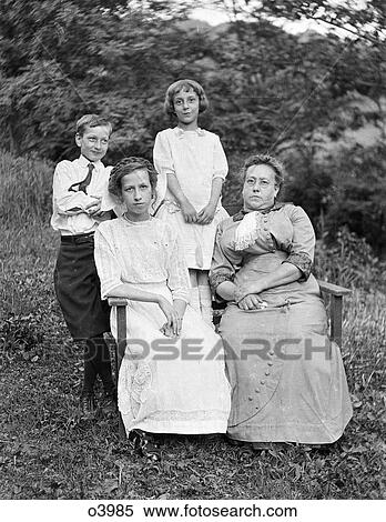 1800S 19Th Century Mother And Three Children Sitting And Standing Together Outdoors Looking At Camera View Large Photo Image Stock Photography - 1800S 19Th Century Mother And Three Children Sitting And Standing Together Outdoors Looking At Camera. Fotosearch