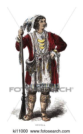 1800S Osceola Native American Chief Seminole Indian Standing With Flintlock Rifle Circa 1854 View Large Photo Image Stock Image - 1800S Osceola Native American Chief Seminole Indian Standing With Flintlock Rifle Circa 1854 . Fotosearch